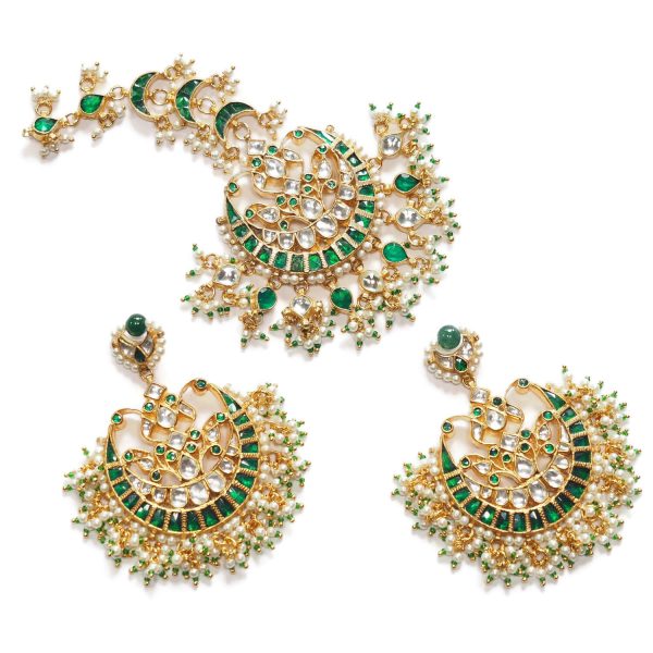 Green Chand Bali and Tikka