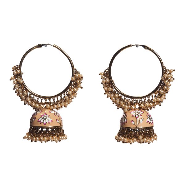 Jhumki Baliya Peach Earrings