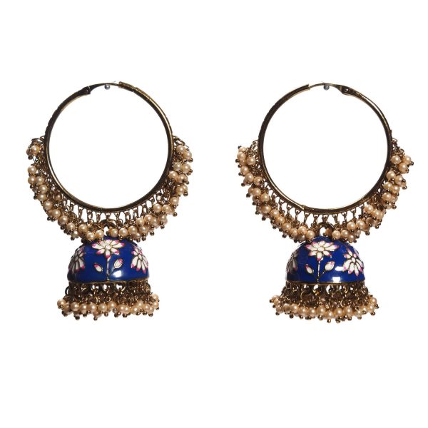 Jhumki Baliya Blue Earrings