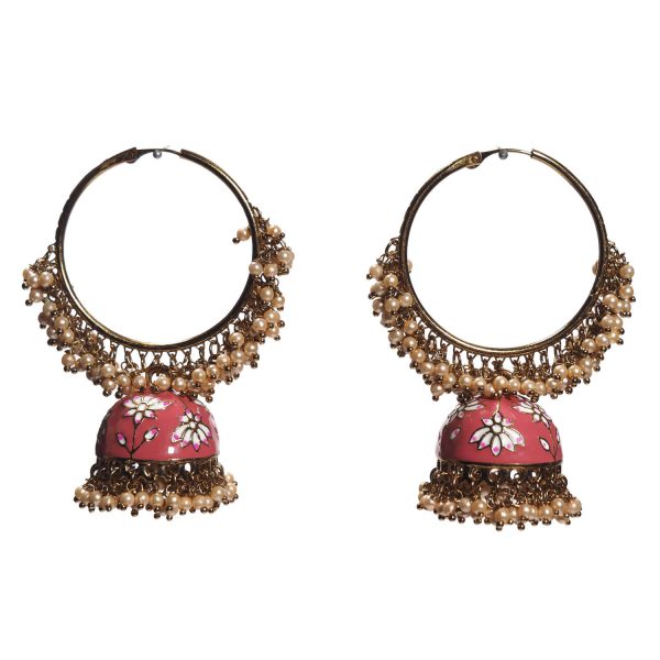Jhumki Baliya Pink Earrings