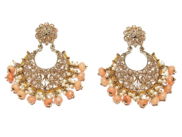 Peach Chand Baliya Earrings