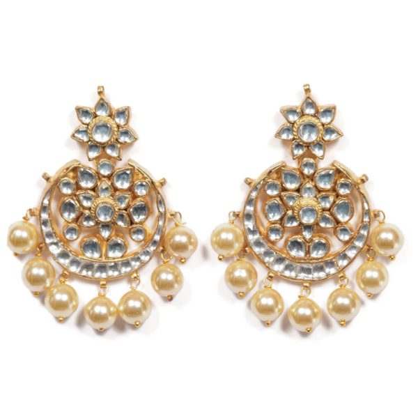 Gold Kundan Chand Balis