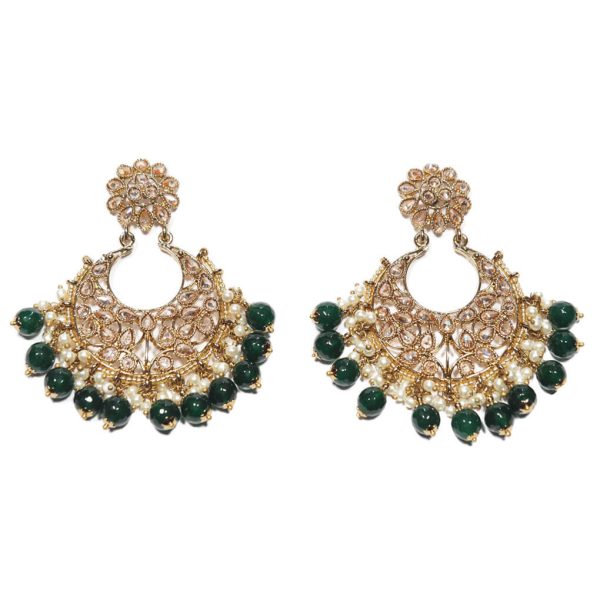 Green Chand Baliya Earrings